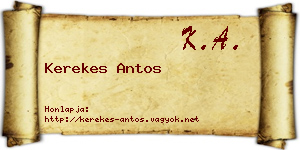 Kerekes Antos névjegykártya